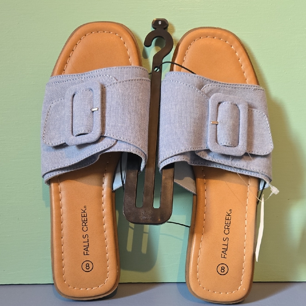 Falls Creek Denim Blue Slide Sandals